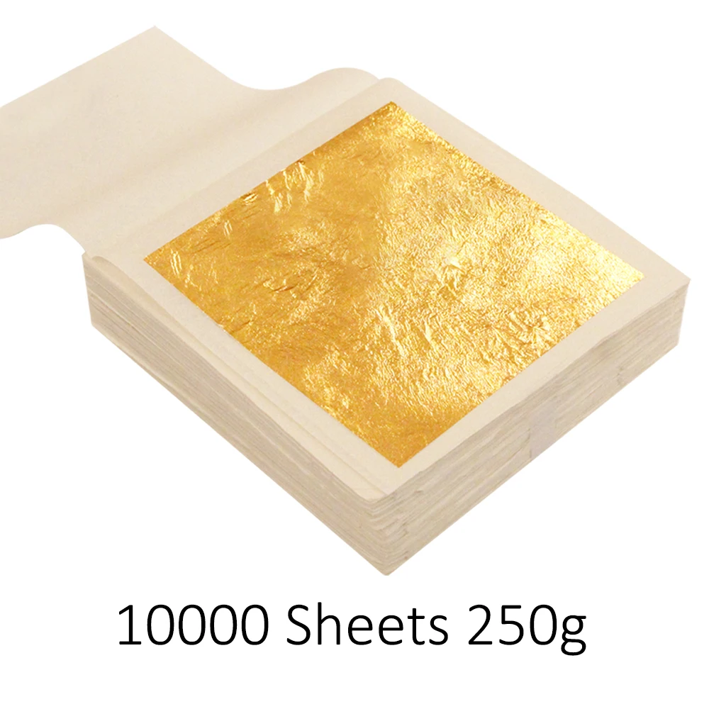 8 x 8 cm Genuine 24K Gold Leaf Foil Facial Mask Skin Care Cake Ice Cream Decoration 99.9% Gold Foil Sheets Edible Gold Leaf