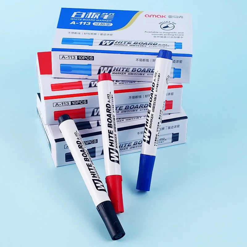 Erasable Blackboard Erasable refill ink Markers Red Blue Black Ink Drawing Refillable Whiteboard marker Pen