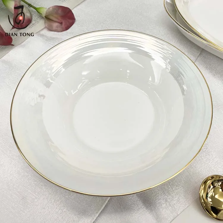 Pearl Luxury Custom Porcelain Nordic Fish Plate Dish Ceramic Dinner Plates Set White Ceramic Plates For Wedding Hotel Restaurant