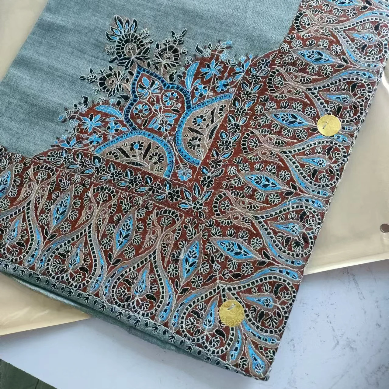 Ready Goods Embroidered Arab Yashmagh Shemagh Muslim Hijab Head Scarf With Many Color 55x55inch embroidery 10cm