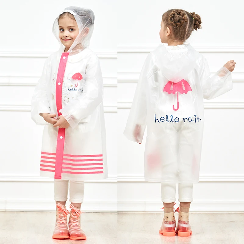 Factory Direct Sale Waterproof Raincoat Cartoon Style Kids Rain Poncho