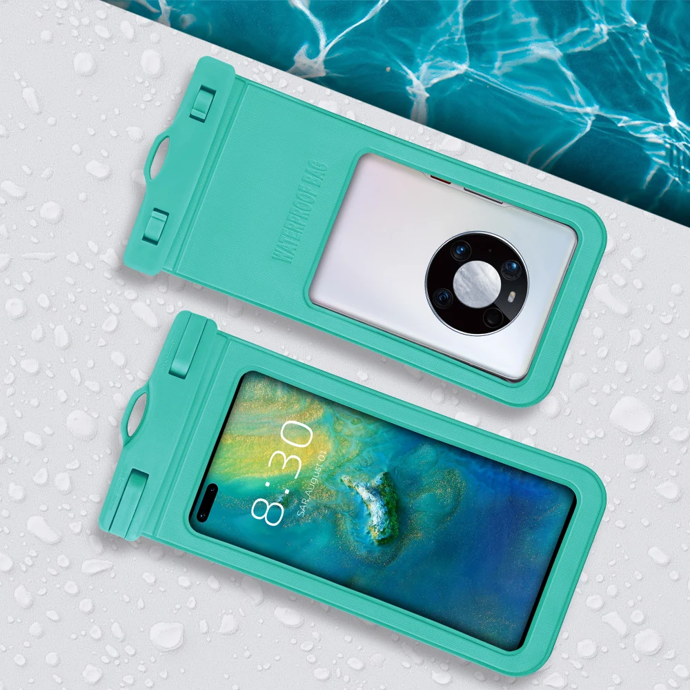 Wholesale Colorful PVC phone bag IPX8 degree face recognition swimming waterproof phone case