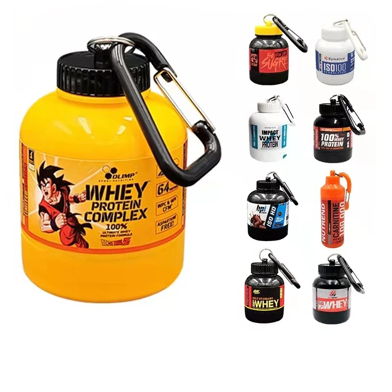 Portable Small Bottle Tubs Shaker Bottle Funnel Keychain Tub Supplements Portable Protein Powder Container For Gym
