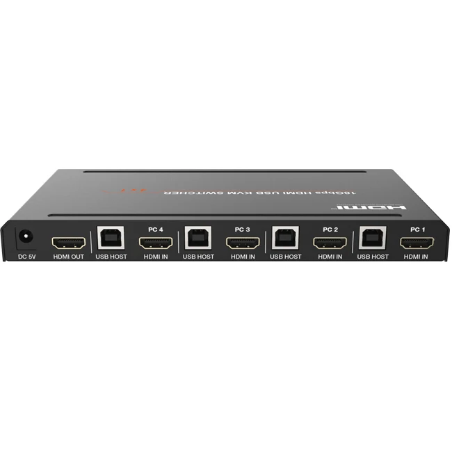 18Gbps 4 Port HDMI KVM Switch 4 in 1 Out HDMI KVM Switcher Keyboard