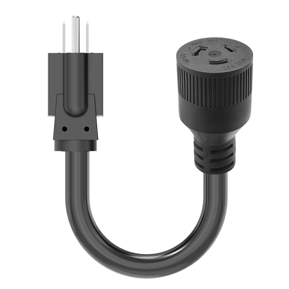 Generator Adapter Cord STW 5-15P To L5-20R 12inch 12/3AWG