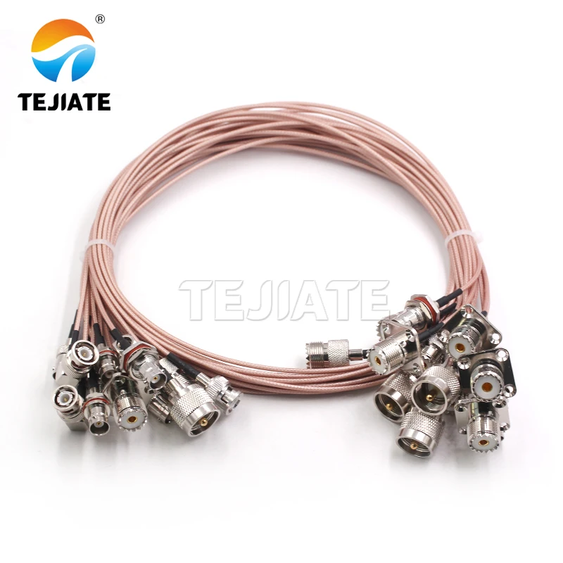 RF Coaxial Customizable UHF/M female four-hole flange to BNC Large Hexagon Female for RG316 cable extension cable BNC to UHF/M