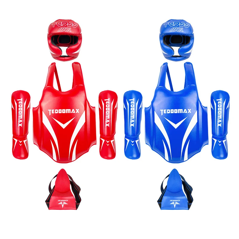 Aji Free Fighting Kids Forearm Leg Face Mask Knuckle Guard Baby Boxing Set Taekwondo Protection Sports Protective Gear