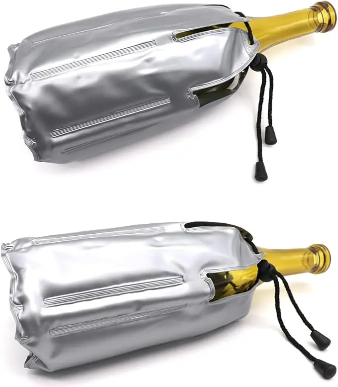 Wine Bottle Cooler Bag Champagne Beer Bottle Cooler Flexible Ice Bucket For Bottles Portable Reusable Gel Ice Pack