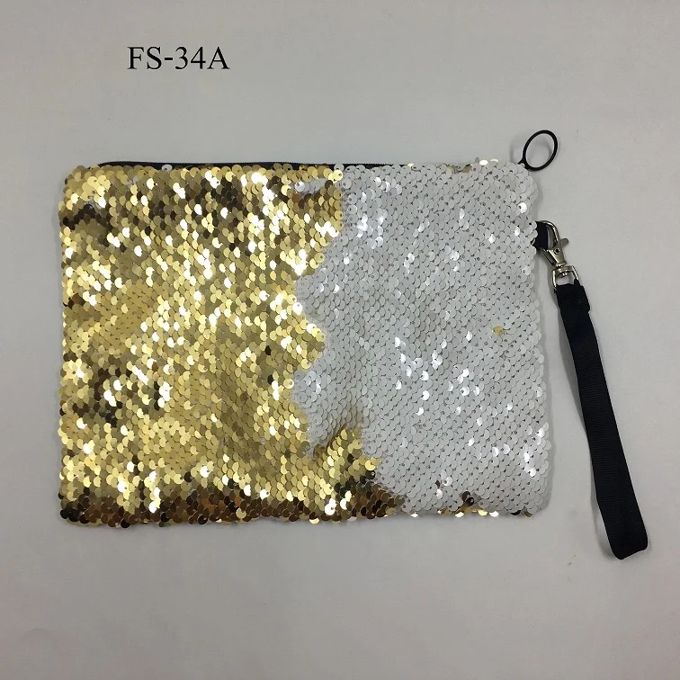 RubySub 16*23CM Custom Sequins Cosmetic Bag Sublimation Makeup Bag With Rope storage bag