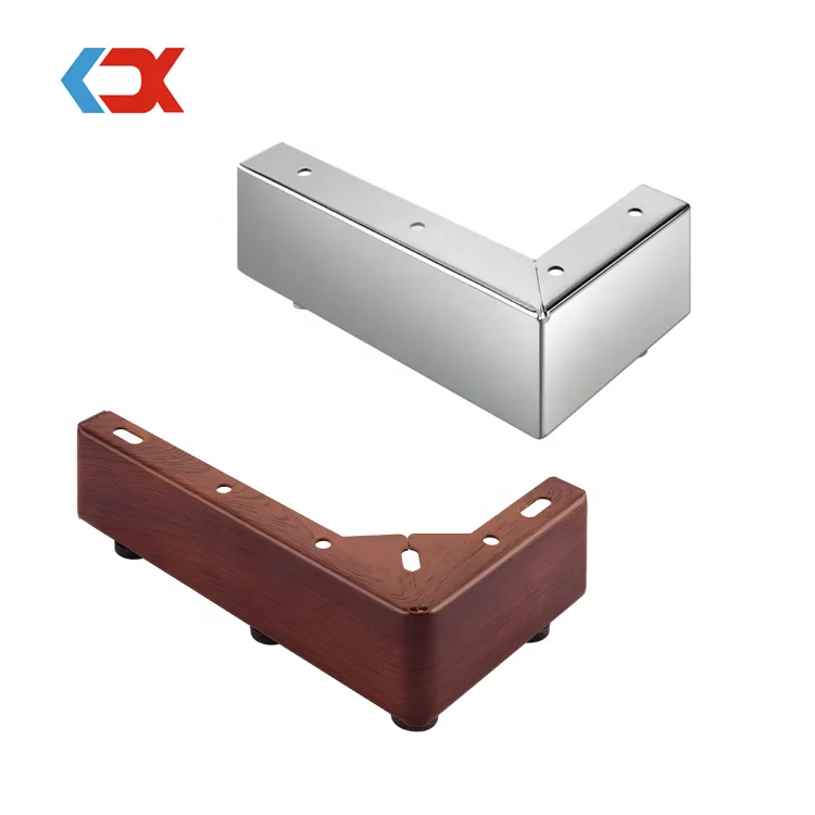 Wholesale L Shape Chrome Sofa Legs Cabinet Feet Wood Grain Metal Furniture Leg for Sofa Modern Chrome Plating/powder Spraying