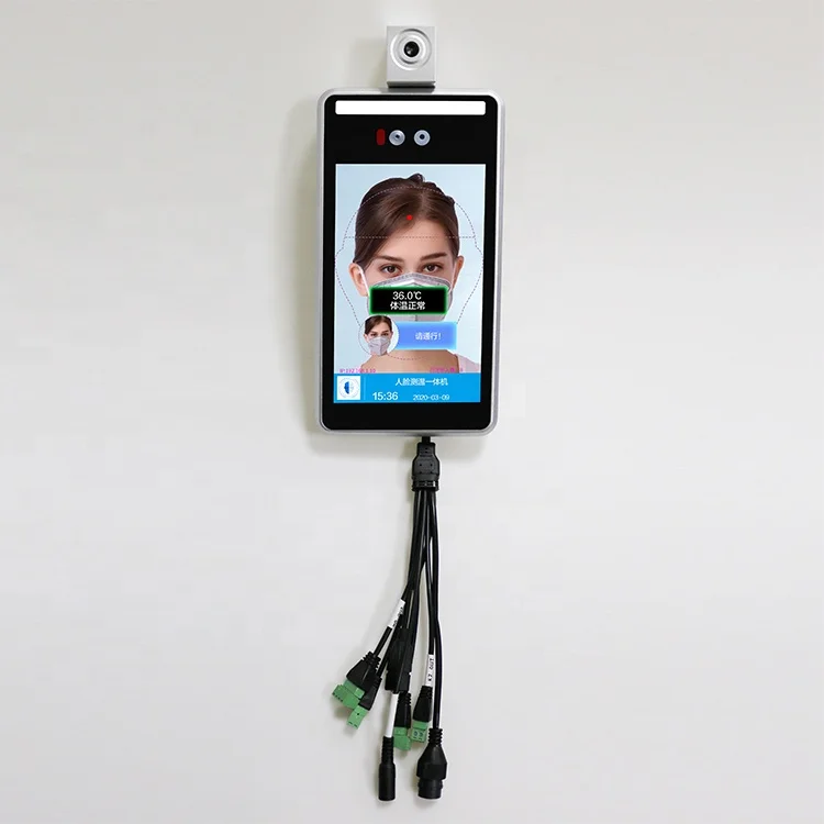 8 Inch Face Recognition Temperature Measuring Machine Face Recognition Attendance Machine for Turnstile