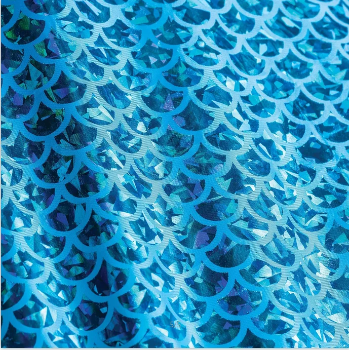 Mermaid Blue Scalloped Gauze Canopy, Indoor Mermaid Light-Up Canopy, Sewn-in LED Lights, 20 Stick-On Shells and Starfish