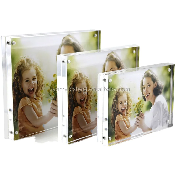 5 Inch 6 Inch 7 Inch 8 Inch Double-faced Crystal Photo Frame Desk Set Acrylic Photo Frame Hot Sale