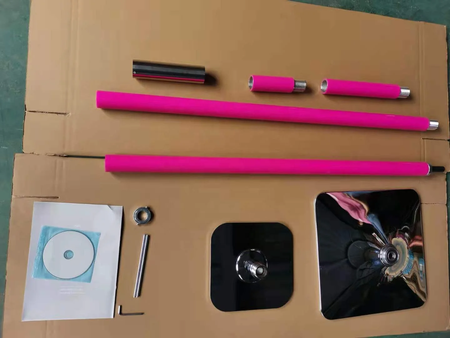 Custom Pink Square Top and Bottom Silicone Pole Dance