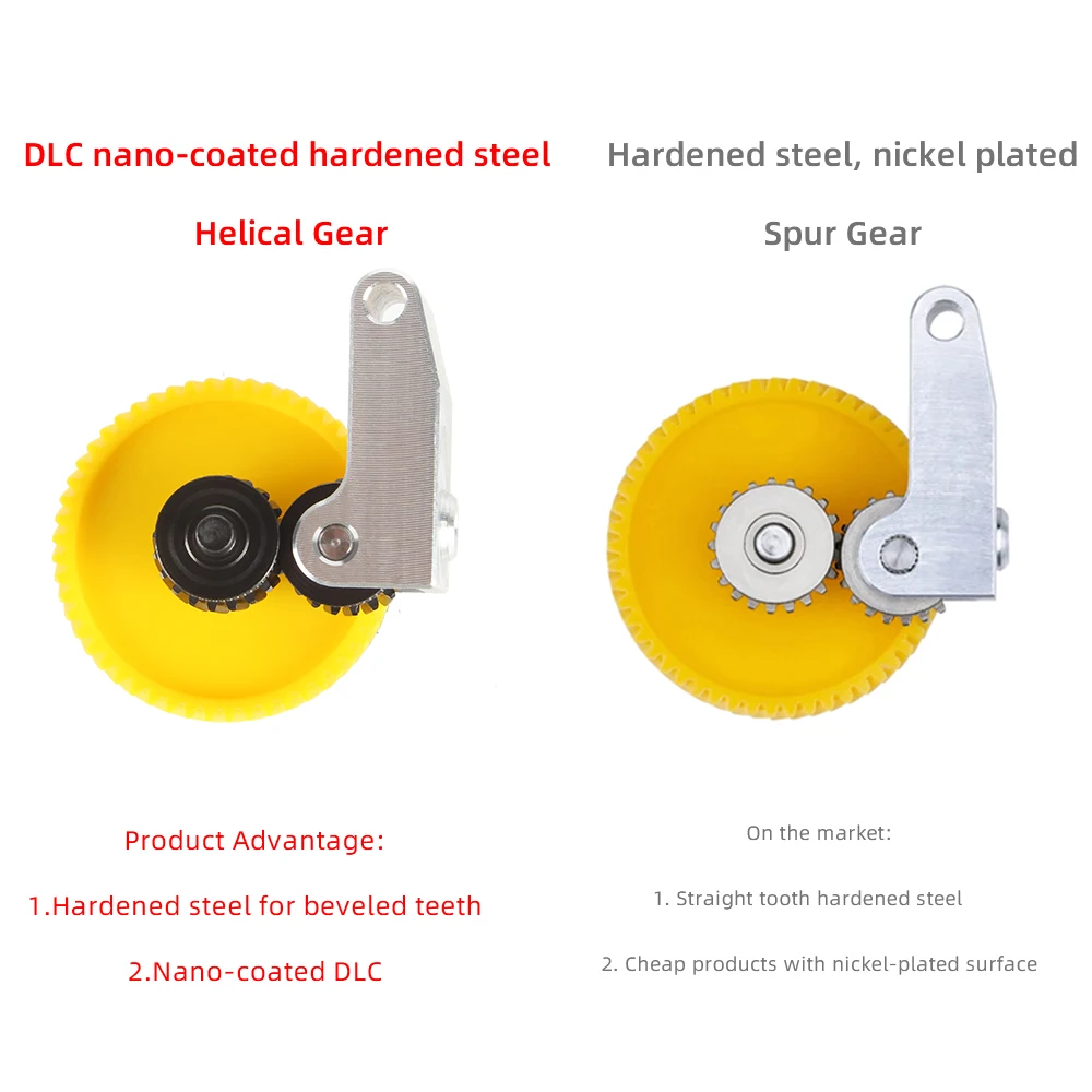 For Bambu Lab Extruder Gears Hardened Steel Upgrade Assembly Wear-resisting Kit Bambulab P1S P1P X1 X1C 3D Printer Accessories