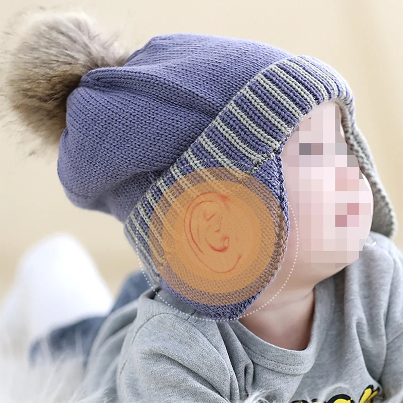 Winter cute cashmere beanie knitted new born baby hat winter baby cap