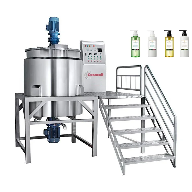 Industrial Miixng Tank Agitator Detergent Blender Hair Dye Stirring Mixing Tank Electric Heating Shampoo Making Machine