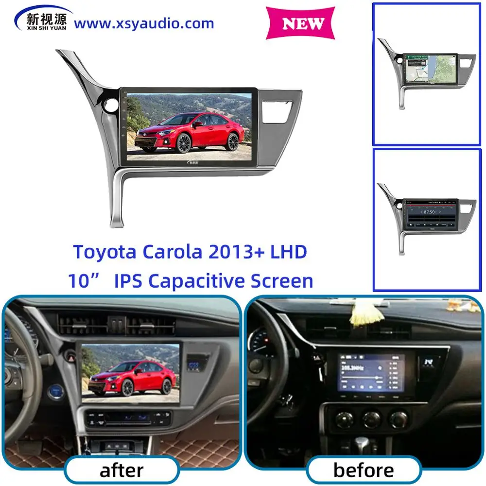 Автомобильный Dvd-плеер 10 дюймов сенсорный экран для Toyota Corolla RHD 2013 + 2 Din с Gps 3G 4G WIFI DAB DSP универсальный Android автомобильный радиоприемник