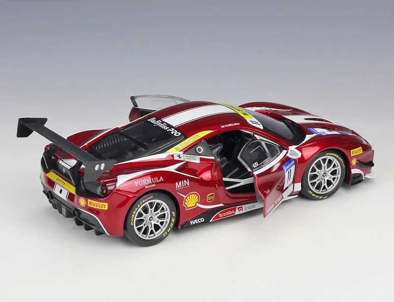 Hot Selling 1:24 488 Challenge 2017 Formula Racing Alloy Toys Car Model Simulation Metal Car Toys Diecast Car For Collection