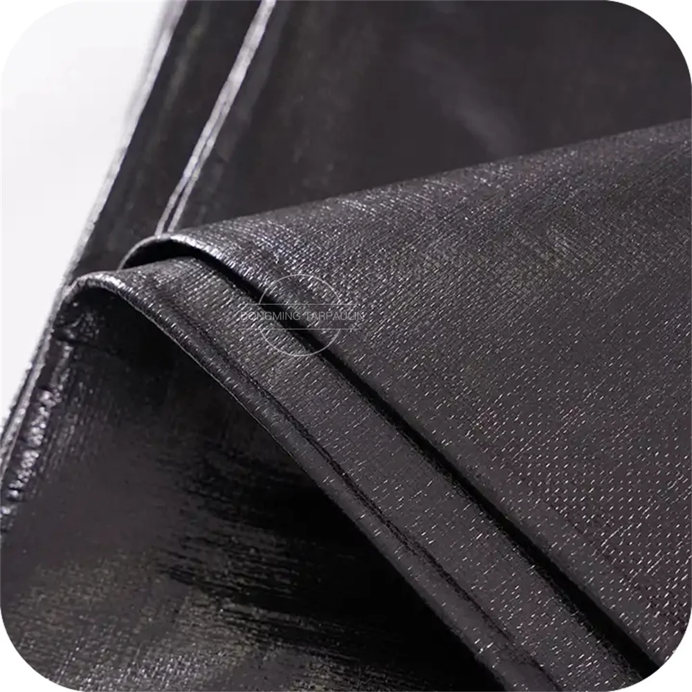 100% waterproof black and white pe tarpaulin transparent plastic canvas sheet black pe tarpaulin weed cloth mat black