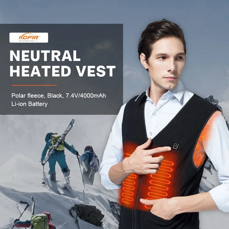 Breathable Classic for Winter protection CE Heated Battery Electronic Electrical Power Bank Fast Heating Button Thermal Vest