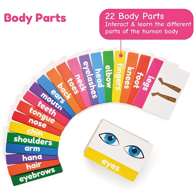 custom OEM kids educational  number flashcards educational flash alphabet letter manth play games cards with tin