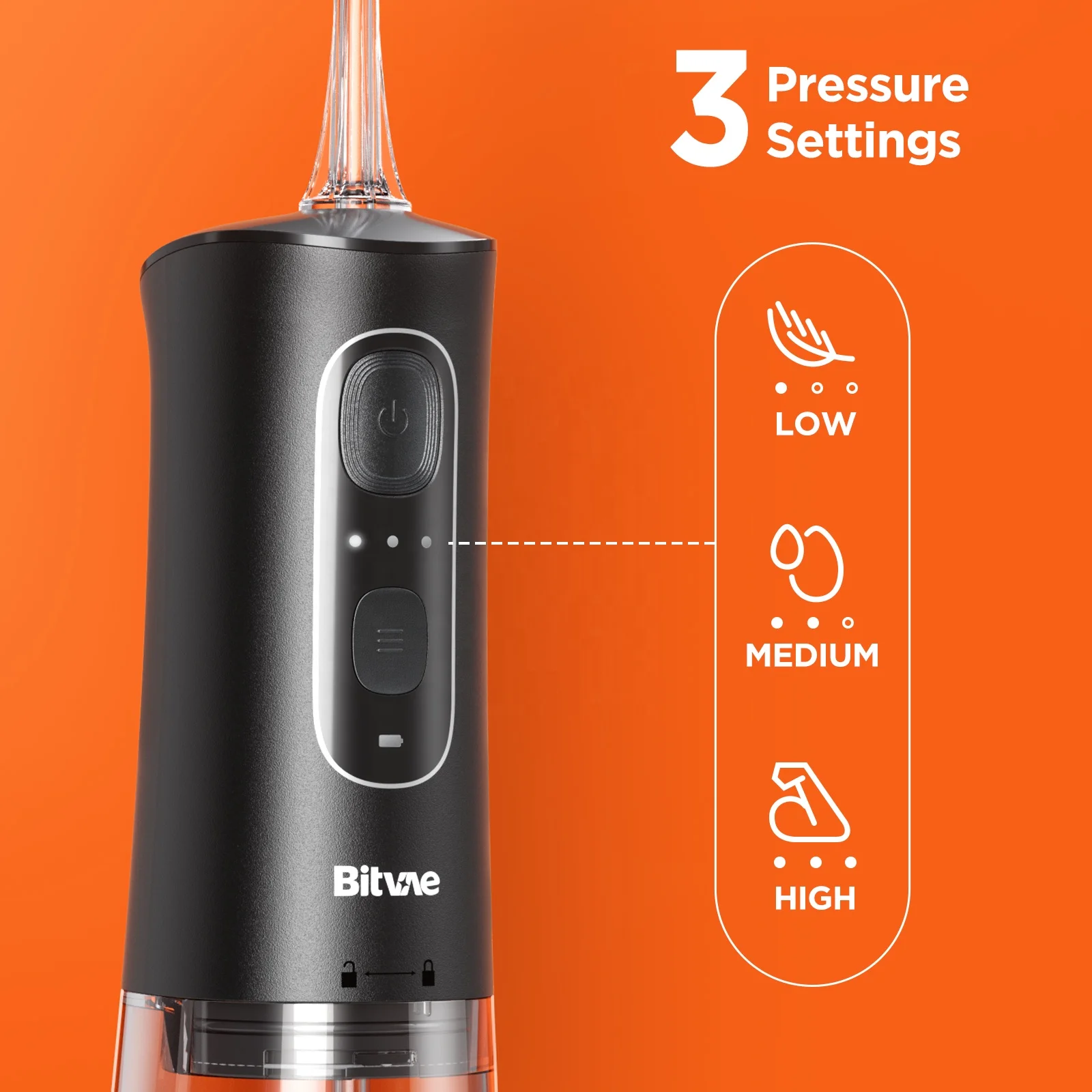 Bitvae Black C2 Cordless Oral Irrigator & R2 Rotary Electric Toothbrush