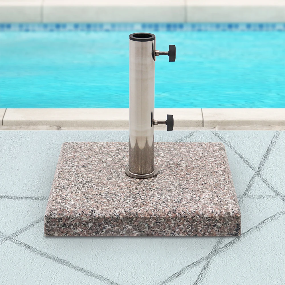 19KG Patio Umbrella Stand Central Pole Umbrella Weight Marble Granite Parasol Base