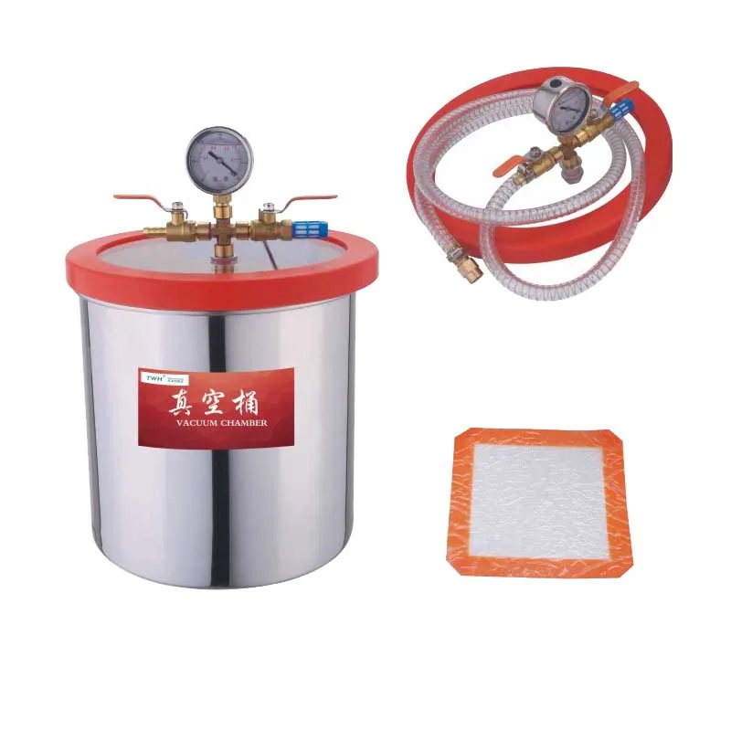 Вакуумная камера 2 галлона + одноступенчатый насос 3CFM 1/4HP для дегазации силиконового