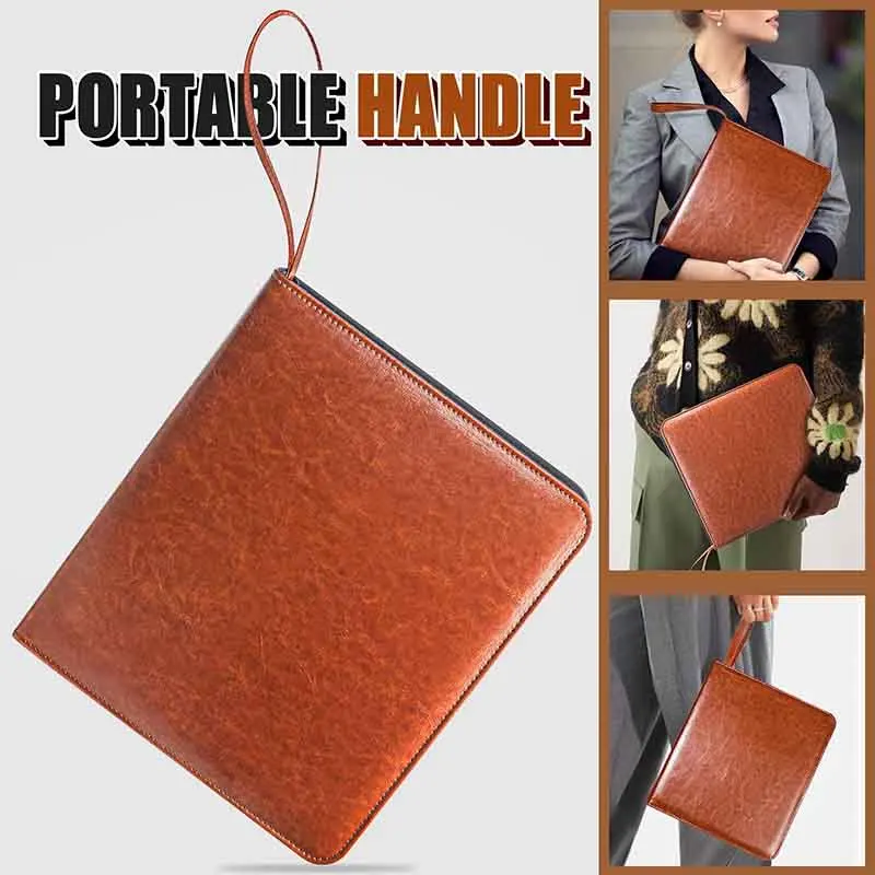 Hot Sell Portable Zippered Key Case Leather Key Storage with Handle 32 Key Capacity Zippered Key Pouch