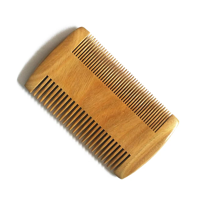 Factory Price Double Sides Green Sandal Wood Lice Comb Wooden Beard Comb