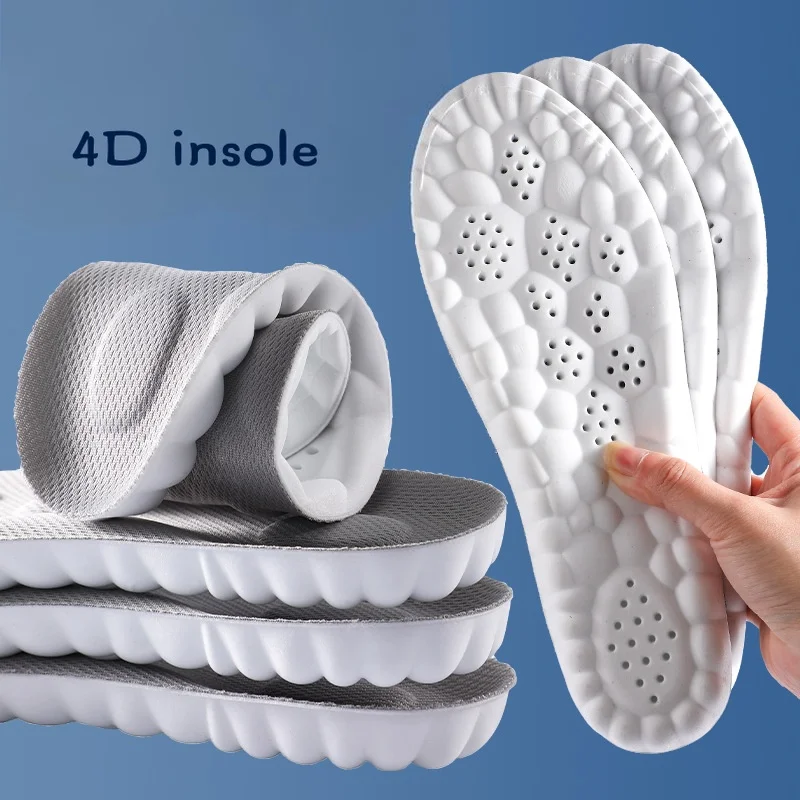 4D Sports Comfort Insoles with Arch Supports Warm PU and Memory Foam inside Position