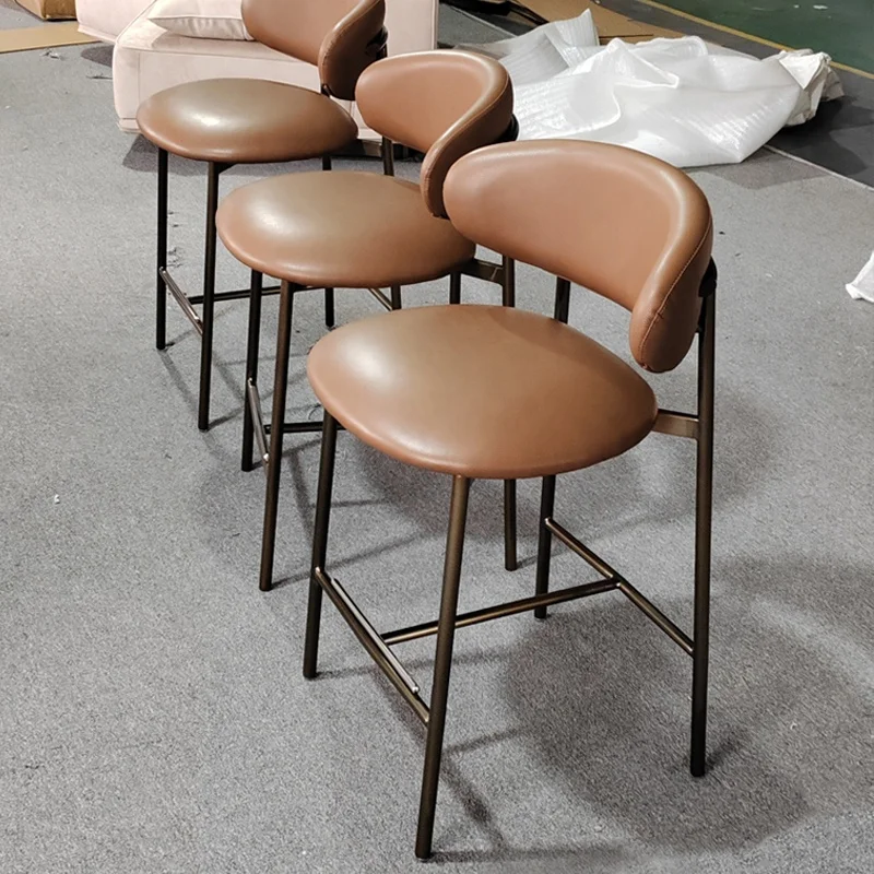 hot-sale Luxury Customized home furniture barstool Restaurant Kitchen solid wood Frame high bar chairs