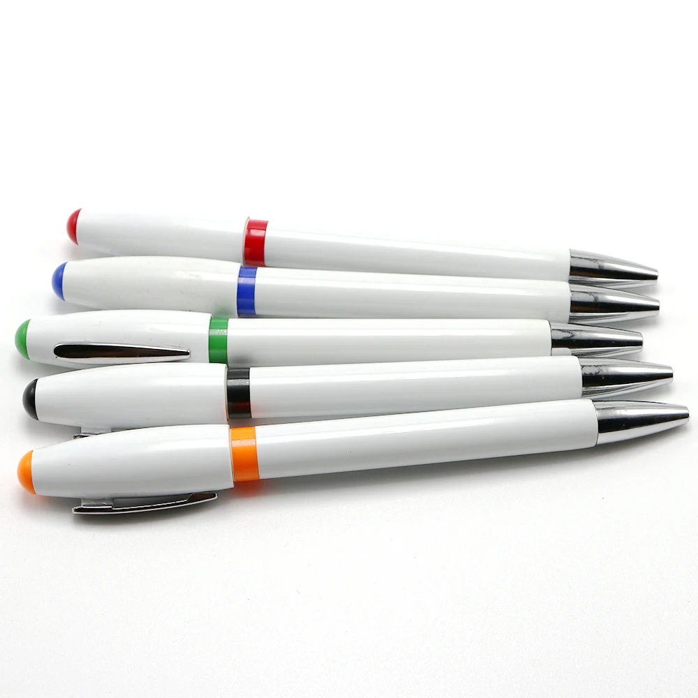 Производство, оптовая продажа, высококачественные пустые белые рекламные пластиковые шариковые ручки с логотипом клиента