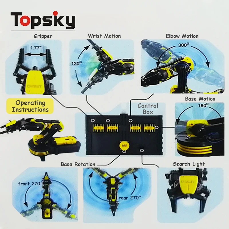 Flexible STEM Building Wire Controlled Powered Remote Control Robotic Arm DIY Educational Handmade Technology Toys