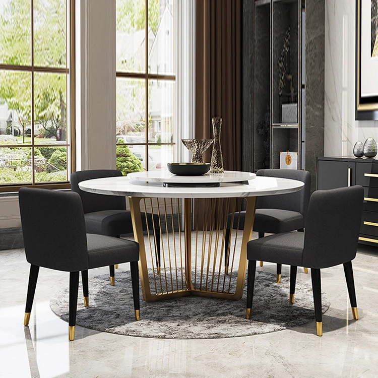  New design best dining room table chair price list of Stainless steel Golden Metal