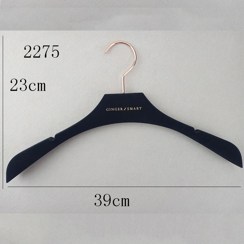 Velvet Hanger for Suits Surface Plastic Clothing Shenzhen Wholesale Customized Injection Printing Printing Logo Custom Color Yy