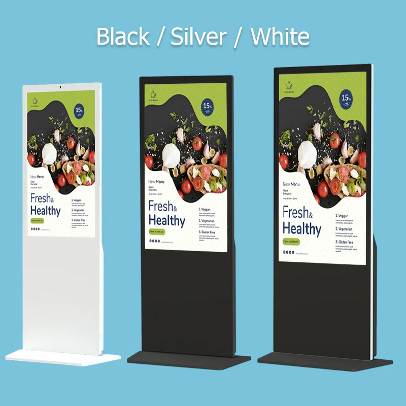 1080p 32/43/49/55/65 Inch Multi Touch Floor Standing Displays Kiosk  Infrared or Capacitive Vertical All-In-One Machine