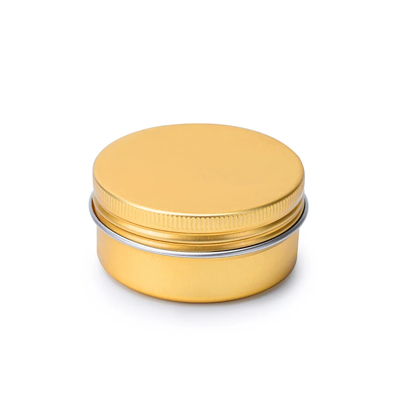 Custom logo round 30ml 50ml salve aluminum tin jars red black silver candle tea jar cosmetic cream metal tins with lids