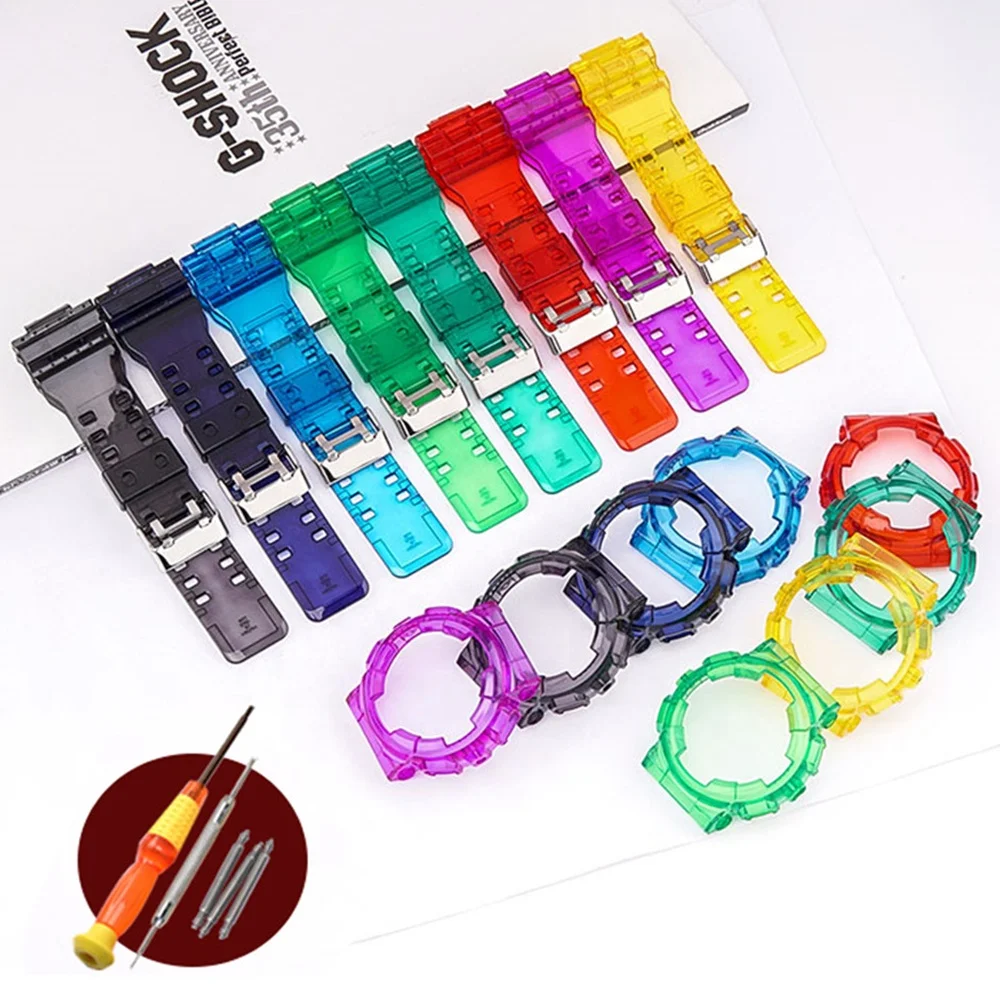 Case Watch Strap for Casio  GA-100/110/120/150/200/300 GD-100/110/120 GAX-100 GLS-100 TPU Replacement Wrist Band Bracelet