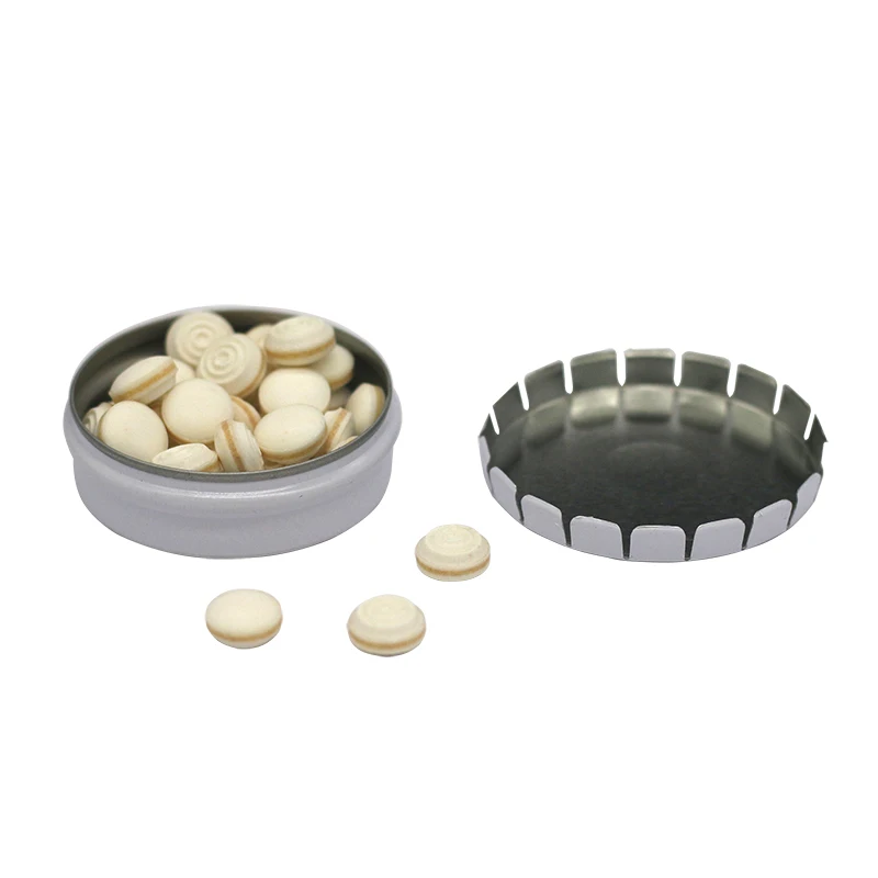 Factory Wholesale Black Silver Round Mint Cosmetic Containers Solid Perfume Lip Balm Click Clack Tin Box Aluminum box