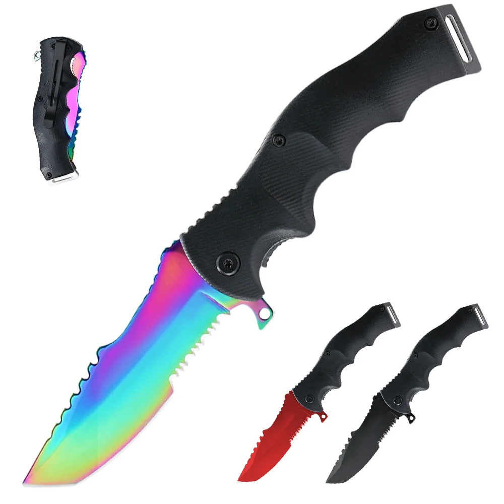 New Design Tactical Knife Stainless Steel Pocket Folding Military Survival Camping Outdoor Hunting Custom LOGO EDC with Clip