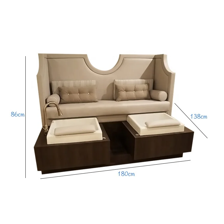 
Double seats pedicure spa chair set luxury pedicure sofa chair with sink and drainage 