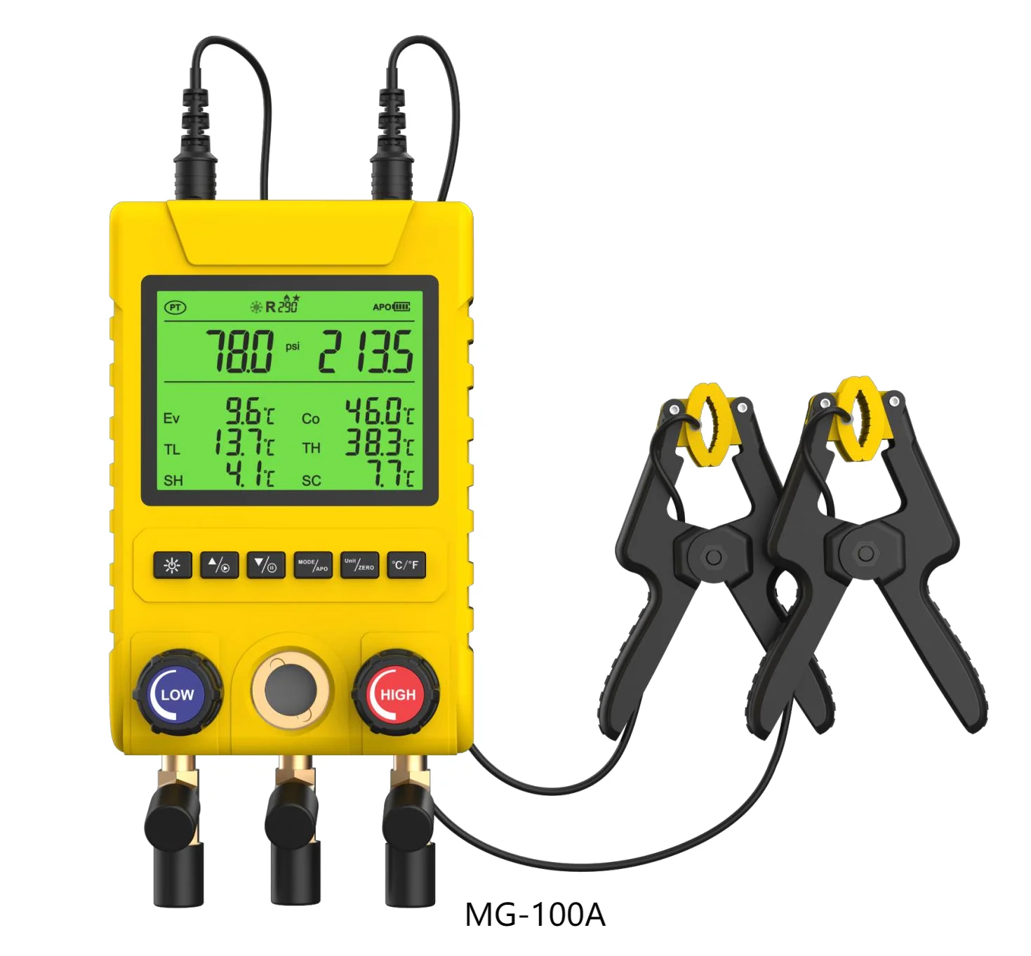 hot selling new MG-10 MG-100 portable digital refrigerant pressure Gauge HVAC Digital Manifold Gauge for 88 Refrigerant Gas