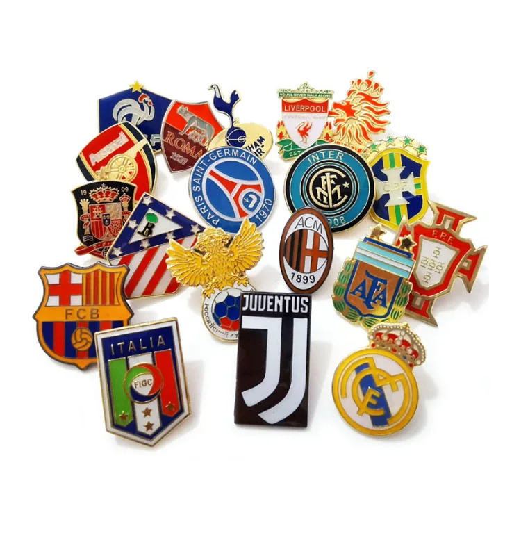 Inter Milano ACM FCB France Italy Brazil European Football Soccer Club Team Logo Enamel Metal Lapel Pin Badge For Gift