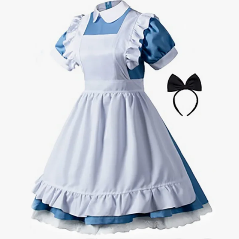 Classic Maid Anime Cosplay Costume Black White Plus Size Apron Maid Cat Girl Kawaii Japanese Outfits Party Princess Lolita Dress