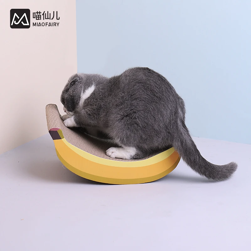 Hot Sale Banana Shape Corrugated Paper Cat Toy Cat Scratch Board Competitive Price Factory Directly Wholesale