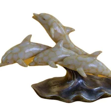 Hot Sale Resin Dolphins Sculpture Customized Marine Life Figurines for Home living Room TV Desk Ornaments