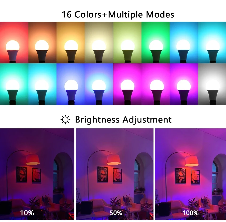 220V E27 LED RGB Spotlight Bulb 3W 5W 10W 15W with IR Remote Control Colorful Smart RGBW LED Lamp for Home Decor