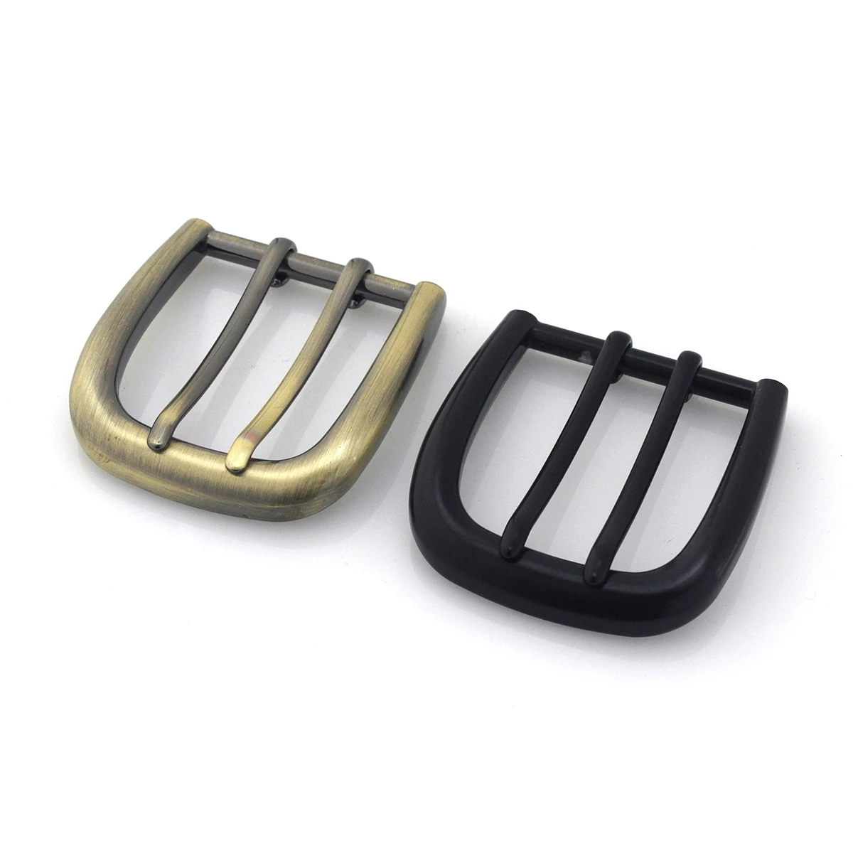 40mm Alloy Double Pin Western Buckle for Leather Craft Vintage Antique Brass Double Bar Leather Belt Buckle for Men